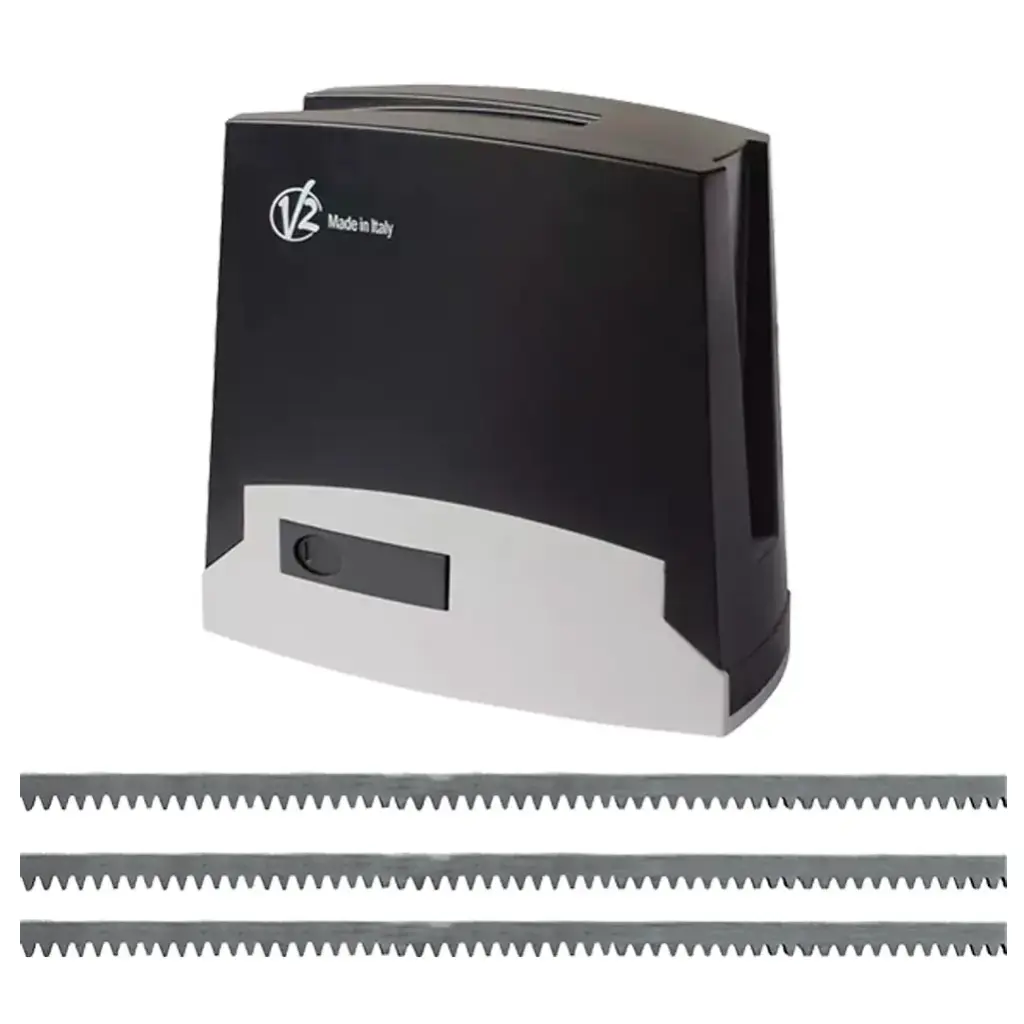Kit Cremallera TORQ 500, 120volt-24VCD, capacidad arrastre 500kg, Incluye: 6m de cremallera, Receptor y 2 control.