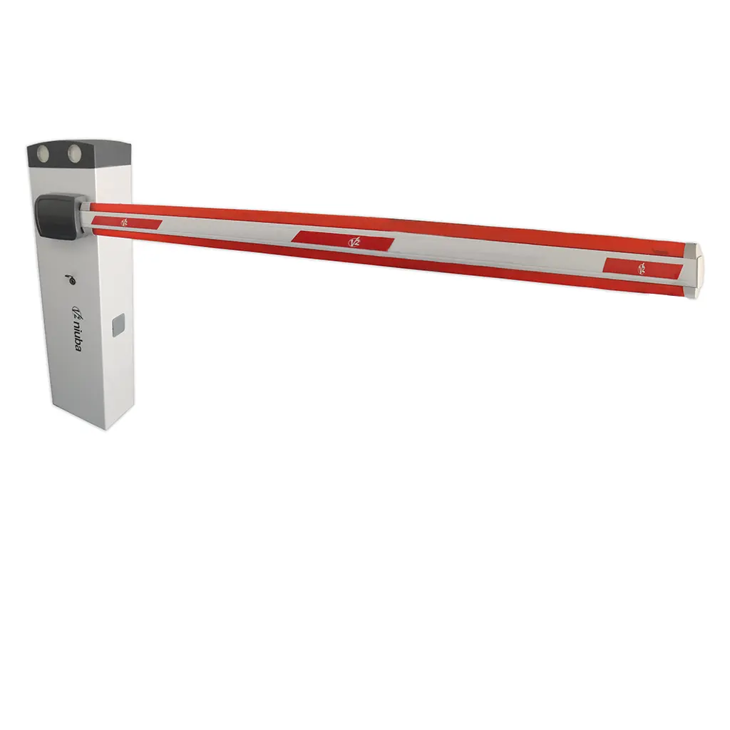Kit Barrera NIUBA 24VDC/120V, Pluma de 4.0m, Tapa superior y Pluma con Luz LED