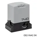 Operador FAAC-740, 120V, capacidad de arrastre 500kg. Incluye Tarjeta integrada, Piñón Z-16, Receptor y 2 Control