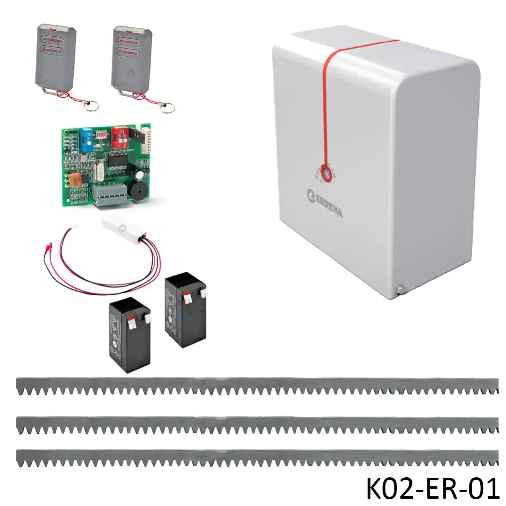 [K02-ER-01] Kit cremallera Dingo-400, 120V/24V. Incluye 6m de cremallera y batería de respaldo
