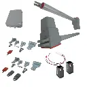 Kit Pistones 24VCD Temis, 2-hojas, 120V / 24VCD, caja...Incluye Bateria de Respaldo