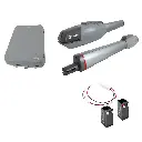 Kit Pistones 24VCD Kairos, 2-hojas, 120V / 24VCD, caja...Incluye Bateria de Respaldo