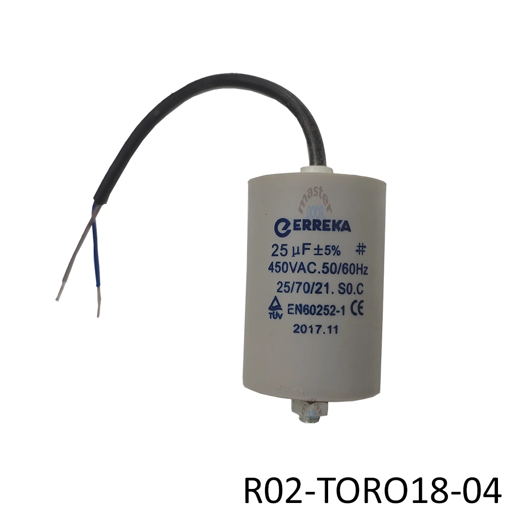 [R02-TORO18-04] Capacitor 25mf para operador TORO 1800 (arrastre1800kg)