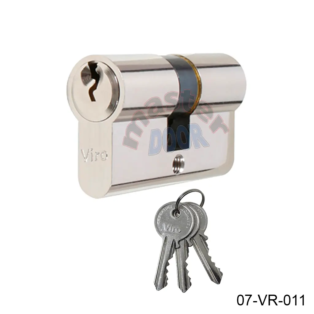 [07-VR-011] Cilindro Doble, S-900 P4 (27+27mm), Niquelado. Incluye 3 llaves