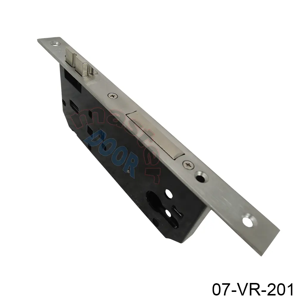 [07-VR-201] Cerradura de Embutir, entrada 45mm, para caja de 47mm, Pestillo Estandar, Acero Inoxidable