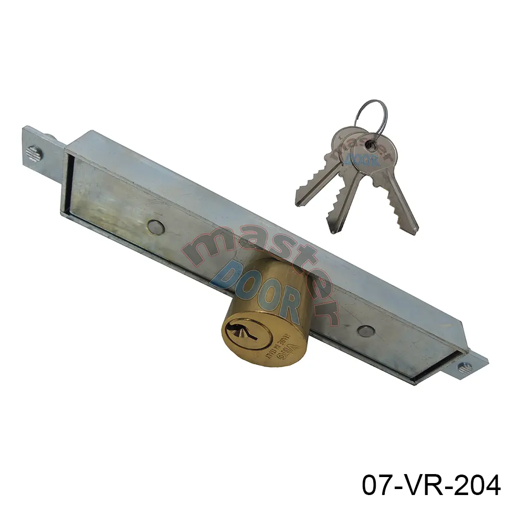 [07-VR-204] Cerradura para Cortinas y Puertas Metalicas Basculantes Mod-18301 (140x26 mm)