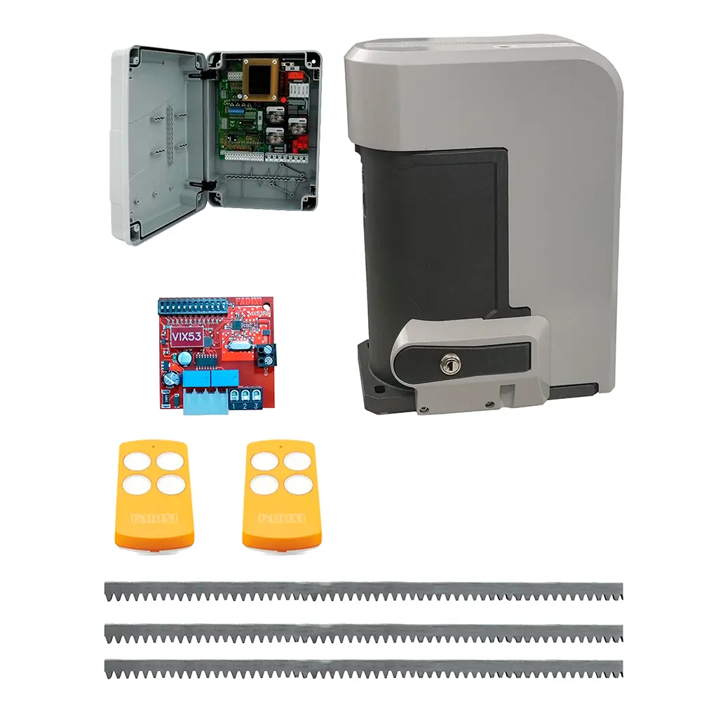Kit Cremallera NYOTA 115EVO 1.0Hp 220V, 2F. Cap. de Arrastre 1800K. Incluye: 6m de cremallera, receptor y 2 control.