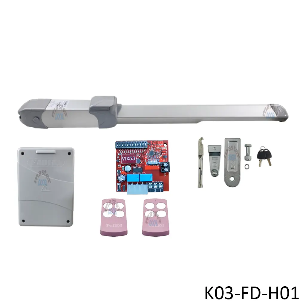 [K03-FD-H01] Kit Pistones HINDI EVO-800, 280mm, 120V, Peso max. 400K, Ancho max. 2.8m, 1-hoja...Incluye Receptor y 2 Control.