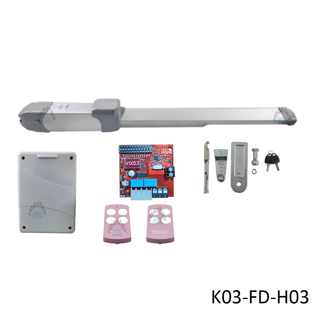 [K03-FD-H03] Kit Pistones HINDI EVO-800, 400mm, 120V, Peso max. 550K, Ancho max. 4.0m, 1-hoja...Incluye Receptor y 2 Control.