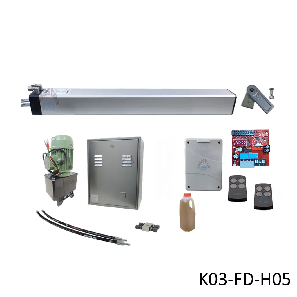 [K03-FD-H05] Kit Pistones MEC-800, 280mm, 220V-2F, Peso max. 400K, Ancho max. 3.0m, 1-hoja...Incluye Receptor y 2 Control.
