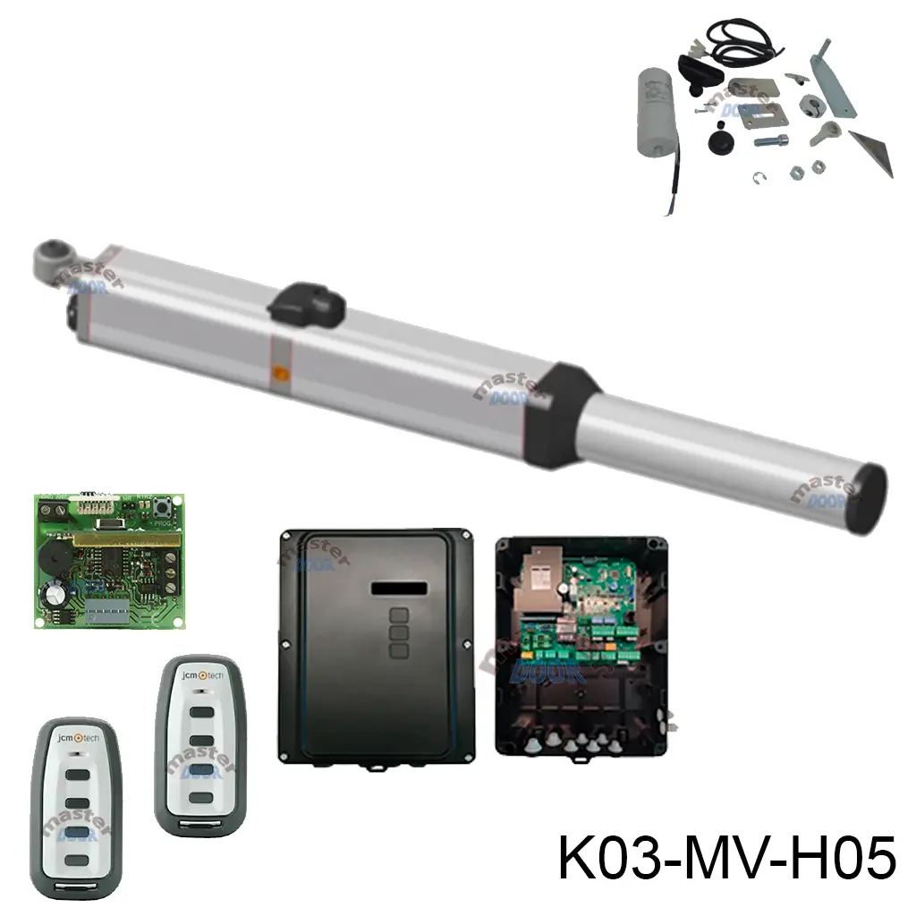 Kit Pistones Hydro-360PLUS BAC Rápido BL 127v, para 1 hoja, con valv. desaceleración mecánica al cierre y apertura, peso máx. 600kg, ancho máx. 4.5m.