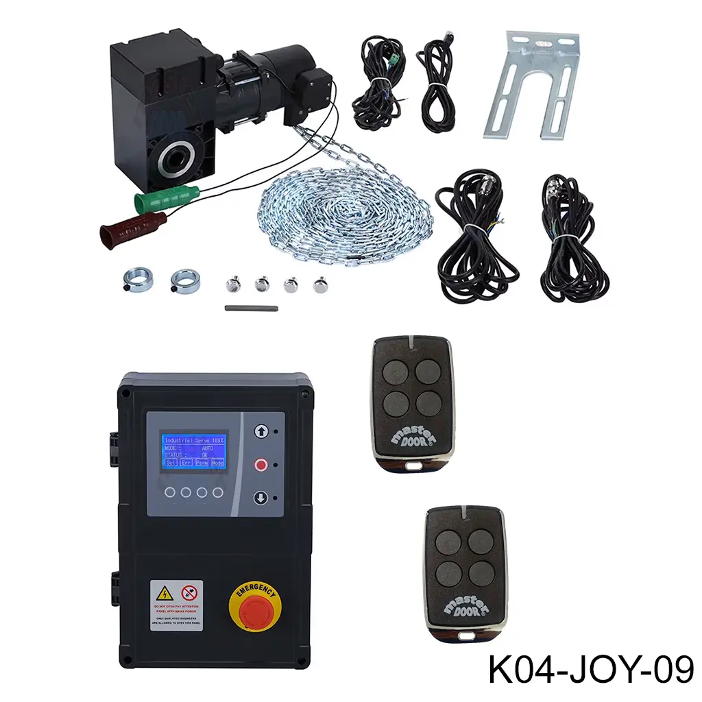 [K04-JOY-09] Kit Operador ID-100DC, SERVO 1.1, 220V, se coloca directo a la Flecha, para cualquier Puerta Stand. VL, HL. Incluye 2 control , velocidad regulable.