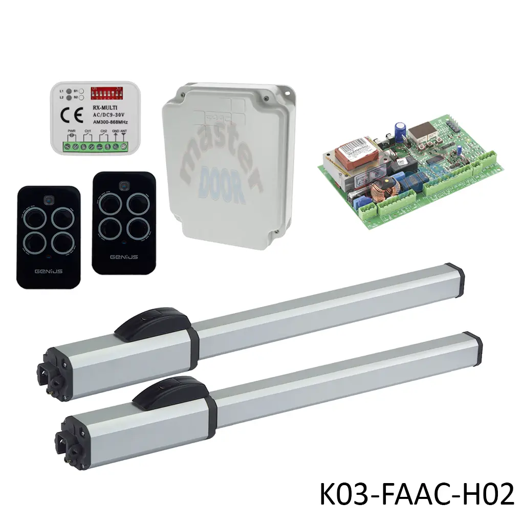 [K03-FAAC-H02] Kit Pistones FAAC422-CBAC, Brazo corto, 120V para 2 Hoja