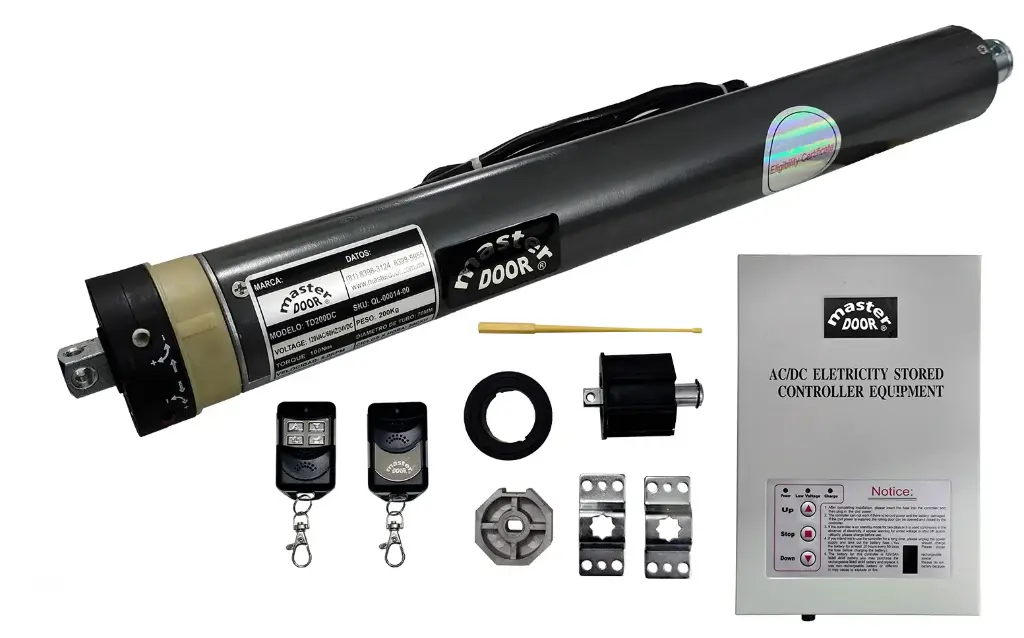 [O04-MD-29] Op. Cortina Persiana Oculto Tubular TD200DC, 24V, M59S-100Nm. Incluye Tarjeta y Ctls. QI