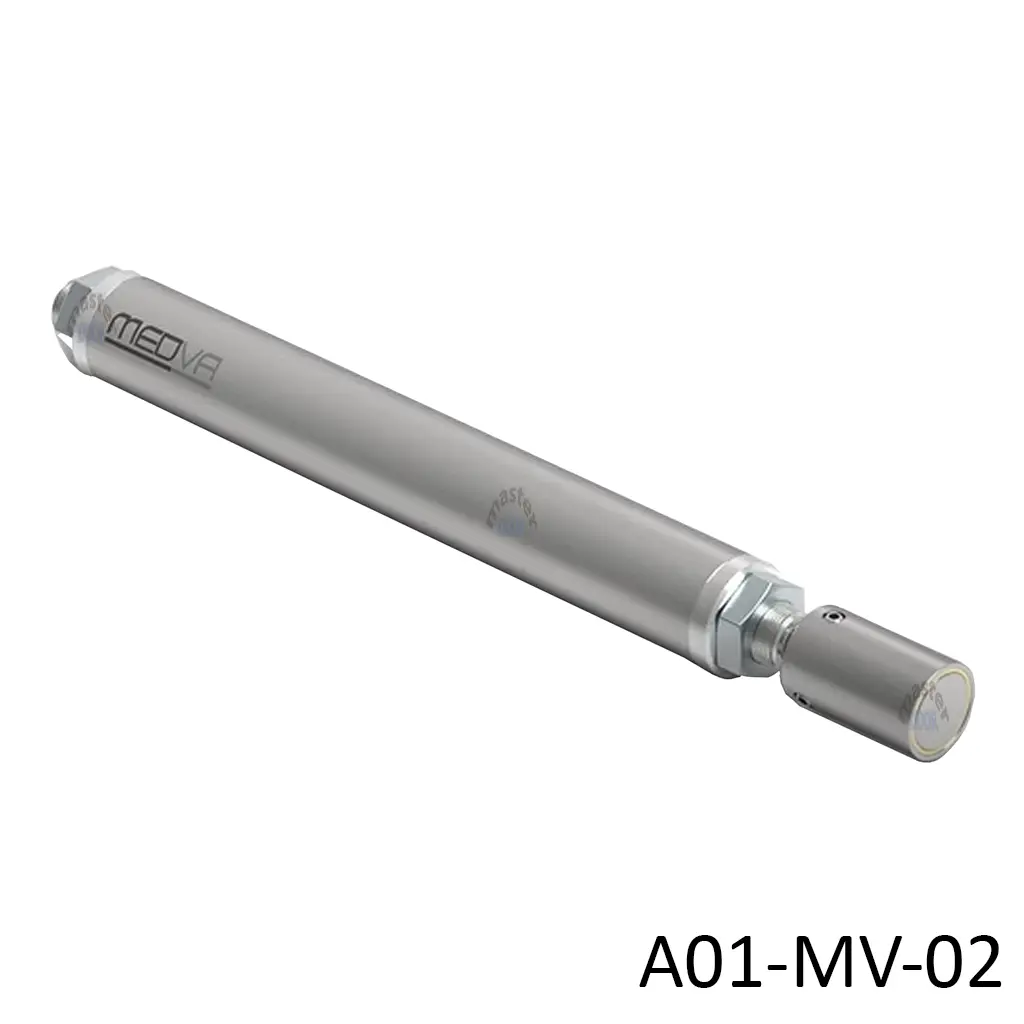 [A01-MV-02] Amortiguador Lineal Regulable, con 95mm de carrera, para Puerta cortafuego contrapesada de max. 3000kg, reduce la velocidad de la puerta en final de recorrido.