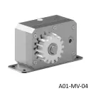 Freno Rotativo regulable, transmision mediante piñon para cremallera M4, carga max. 7Nm