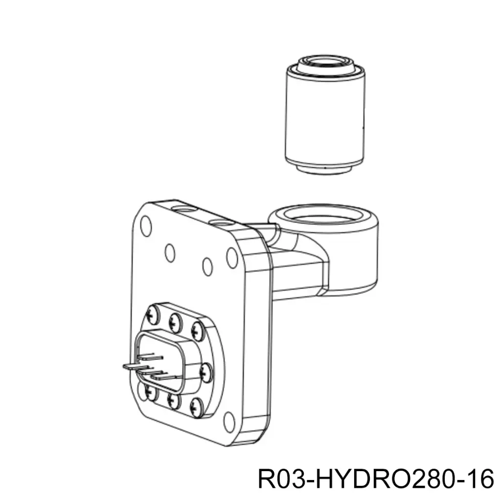 Soporte trasero con su silenciador y conector eléctrico para piston Hydro-280/360/360Plus. #27, #33