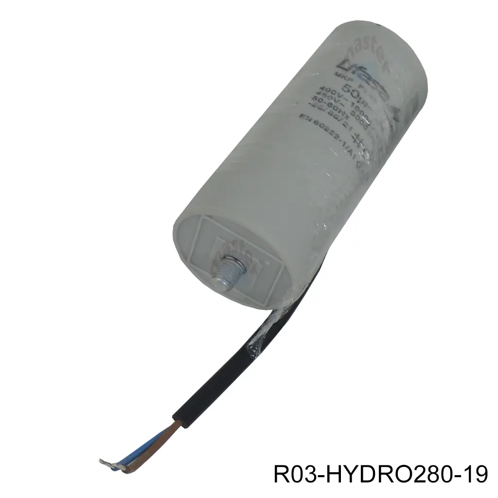 Capacitor 50mf con su tapa de conexión para piston Hydro-280/360/360Plus