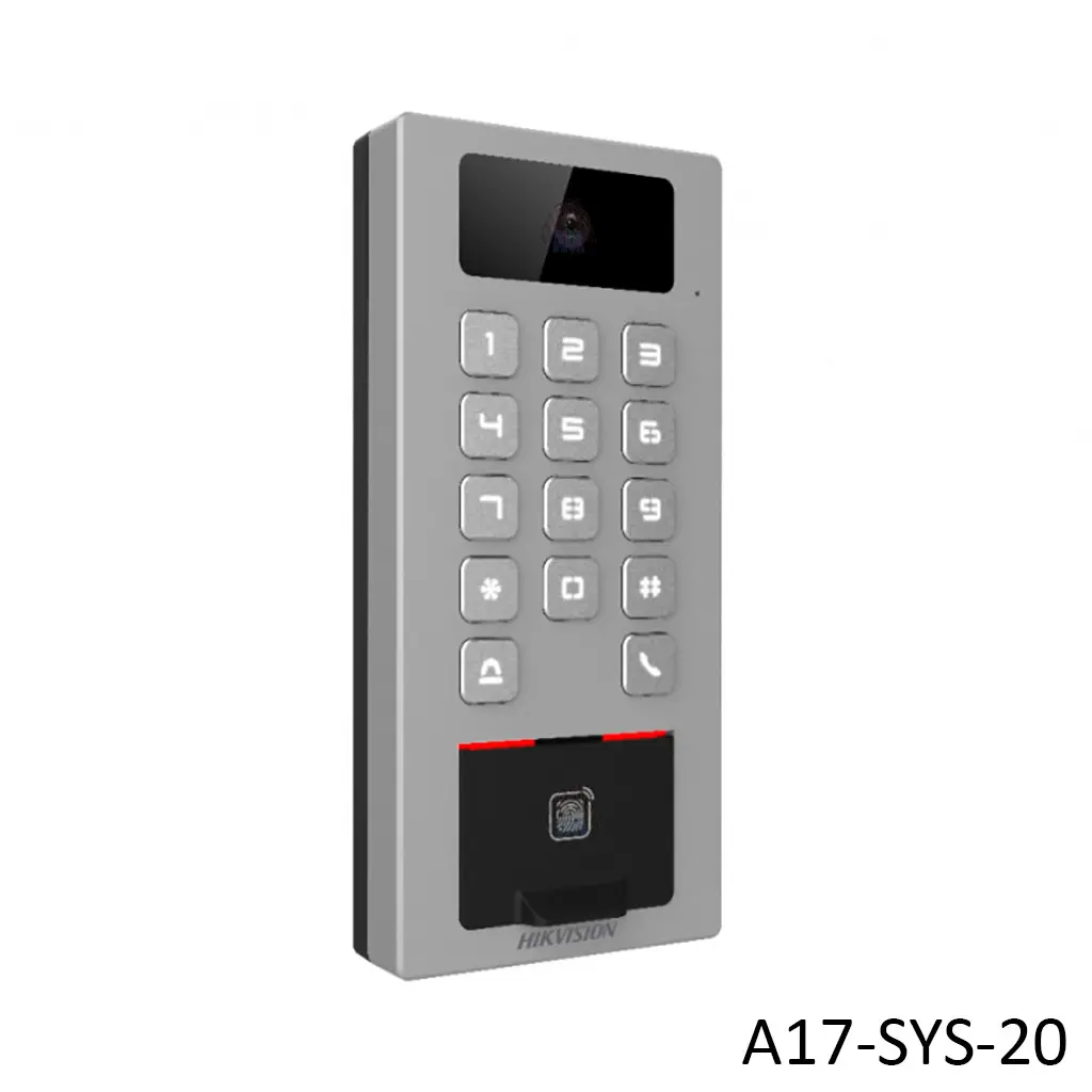 Lector Biometrico con Teclado Ext/Int Antivandalico IP65, IK09, multiapartamento, Huella, Tarjeta, código QR, cámara 2Mp.