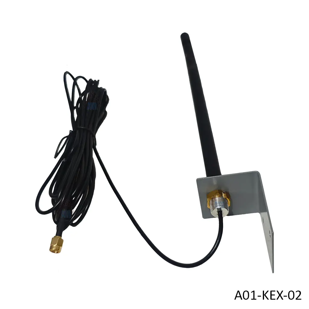 [A01-KEX-02] Antena con su base altura 27cm, con 5m cable, para Bornes, para receptor 433/868 y otros