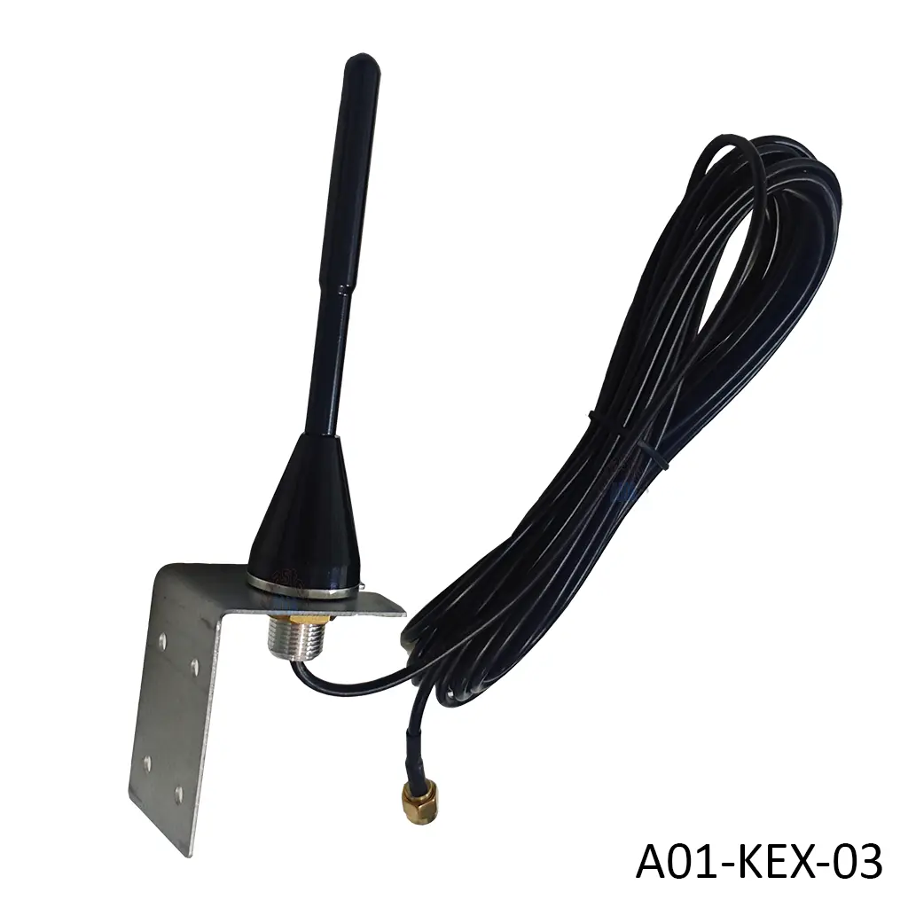 Antena con su base altura 11cm, con 5m cable, para Bornes, para receptor 433/868 y otros
