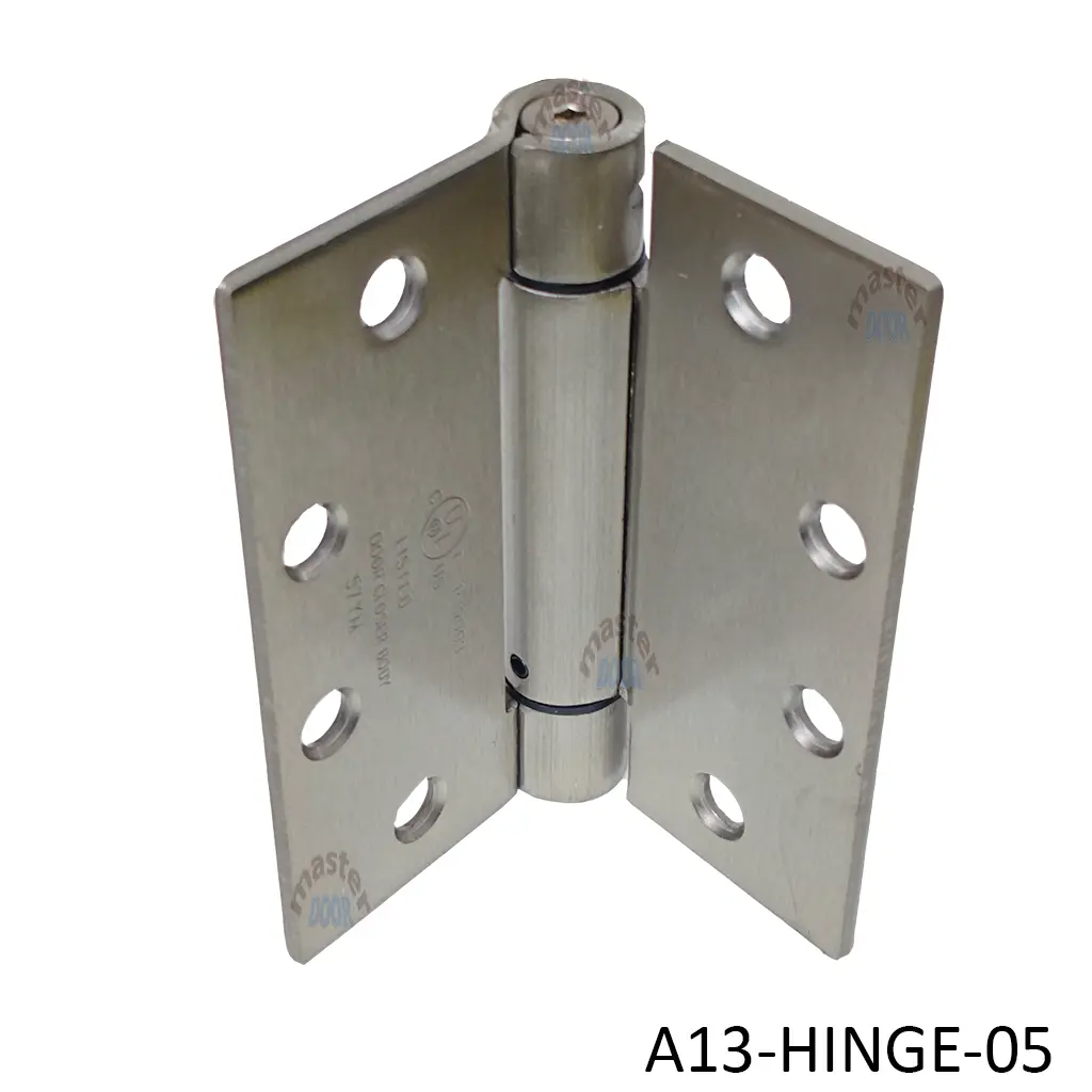 Bisagra 4.5"x4.5", 3.4mm exp., con resorte, cro. sat., US26D