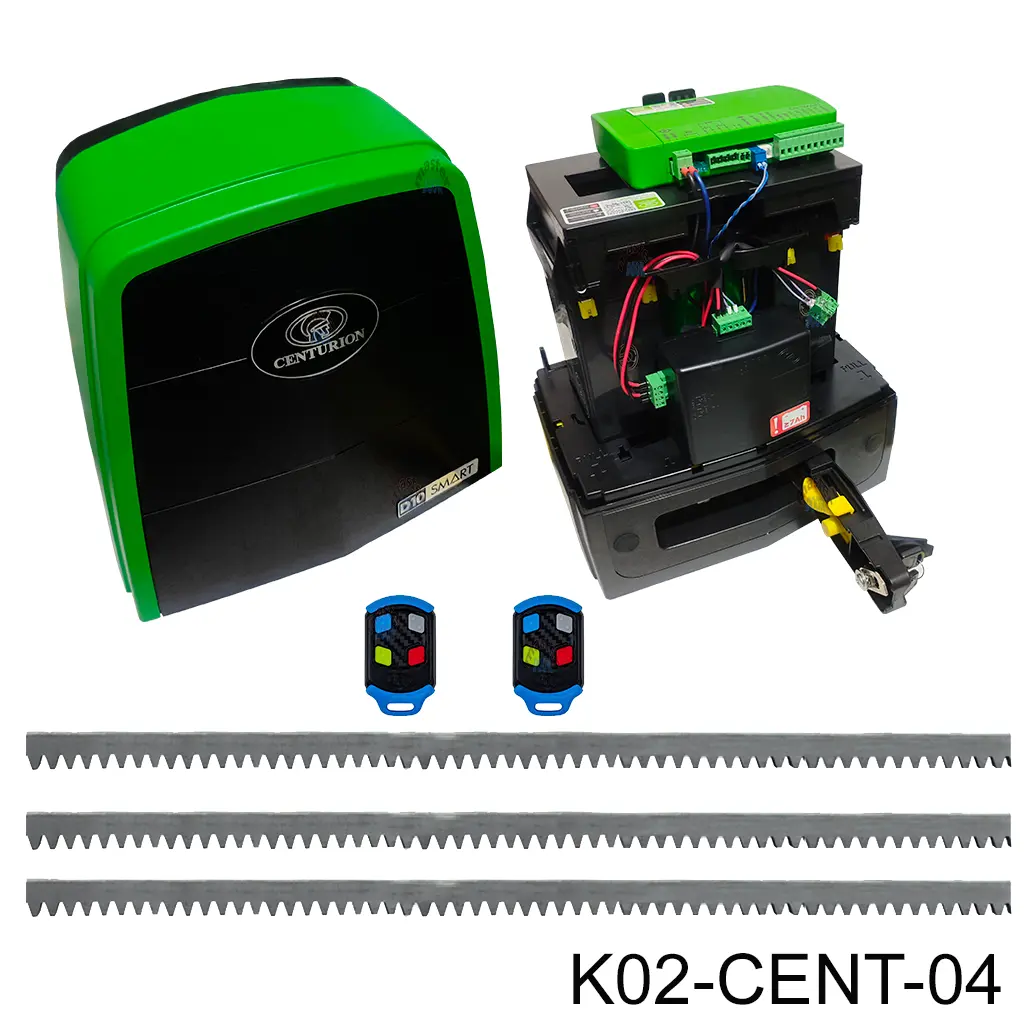 [K02-CENT-04] Kit Operador CENTURION D10 Smart, 120V/24V, cap. De arrastre 1000kg, incluye 6.0m Cremallera, Bateria y 2 control.