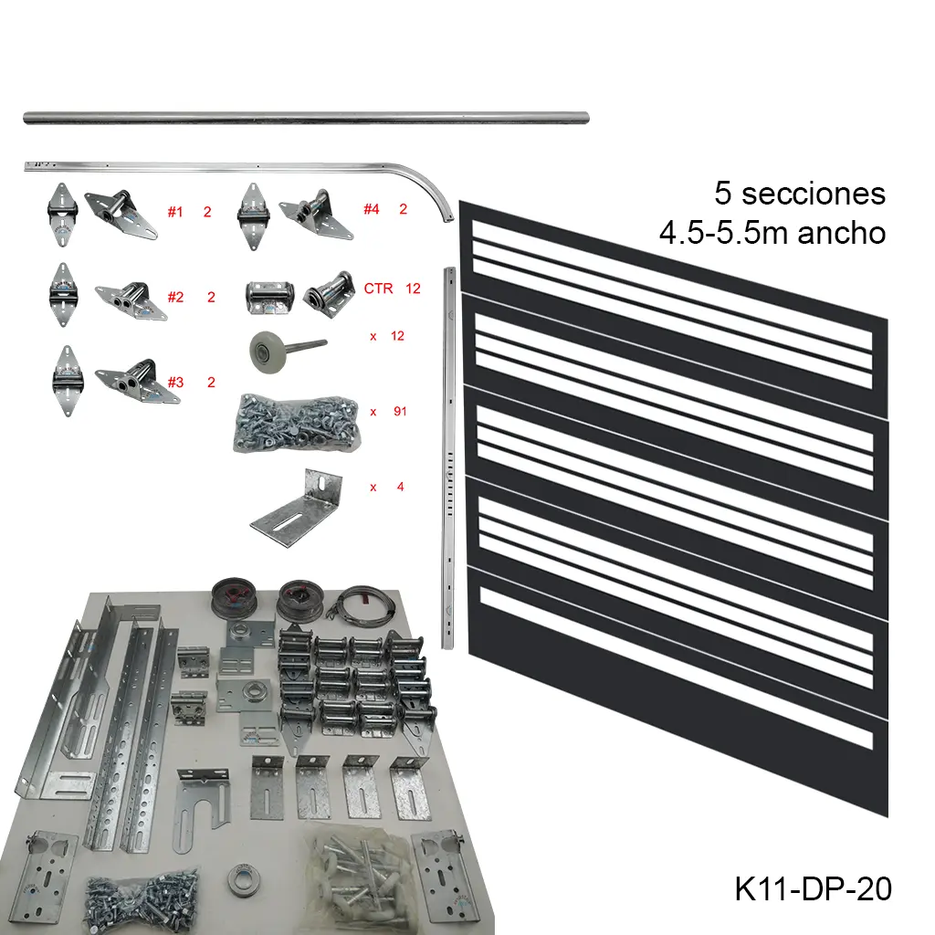 Kit de herraje Americano DP, 3c8'5s FL 17'/ 19', R12 / R15, Guias Cal.14 (2.0mm)