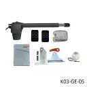 [K03-GE-05] Kit Pistones GBAT-324 Profesional, 24VCD, para 1-hoja, con receptor RQFZ433 y 2 control Echo. Incluye Bateria de respaldo