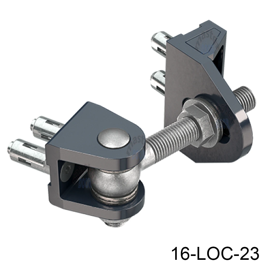 [16-LOC-23] Bisagra Ajustable en 4 Dimenciones, M16, atornillable con tornillos Quick-Fic incluidos, 2 piezas