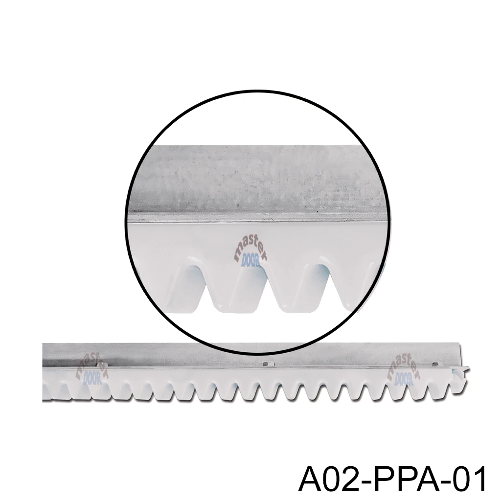 Cremallera de plastico con angulo de fierro, tramo de 1 mto. para Op. PPA