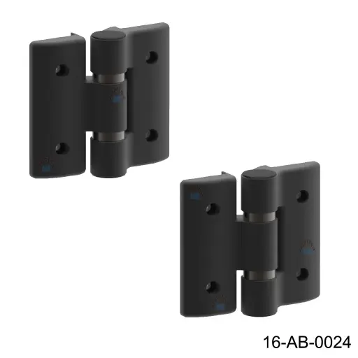 [16-AB-0024] Bisagra de Aluminio 2 Alas para puerta Abatible / Plegadiza (Bifolding), Un par carga 100Kg en 2.0m, mide 15.5cm x 14cm, pieza.