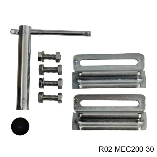 [R02-MEC200-30] Bolsa con lo siguiente 1-llave para hacer manual, 1-par de placas para cortes de micros y 4 tornillos con sus tuercas para sujetar el Motor MEC-200