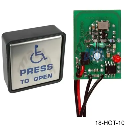 [18-HOT-10] Boton / Interruptor de Pared 4S1U4 Inalambrico, rectangular, con logo para discapacitados, Inox. Hot