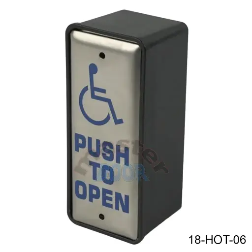 [18-HOT-06] Boton / Interruptor de Pared JO1JO, rectangular, con logo para discapacitados, Inox., va cableado. Hot