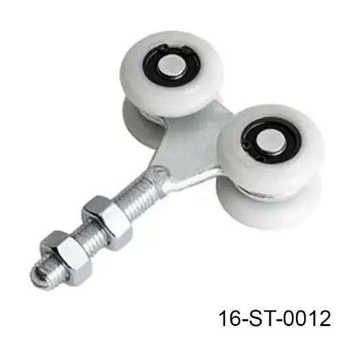 [16-ST-0012] Carretilla Mediana 4-Ruedas para Riel M, carga 120kg. (Balero cubierto Nylamid para reducir ruido)