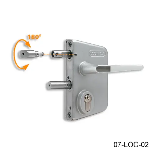 [07-LOC-02] Cerradura LAKQ4040 U2 para Puerta Abatible, para PTR 60mm. No incluye contra