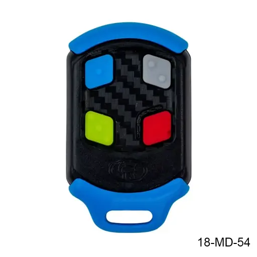 [18-MD-54] Control Remoto MD-Nova, Tipo Europeo, acepta frecuencia 433 Mhz. color Negro/Azul 4-Teclas para Op. Centurion y otros.Joh