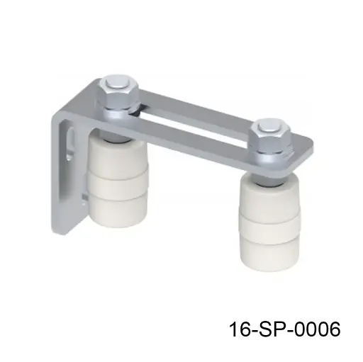 [16-SP-0006] Guia Superior Ajustable 2-Rodillos 40X60mm ..., ajustable hasta 3". (10cm x 19.5cm, gruesor 6mm)