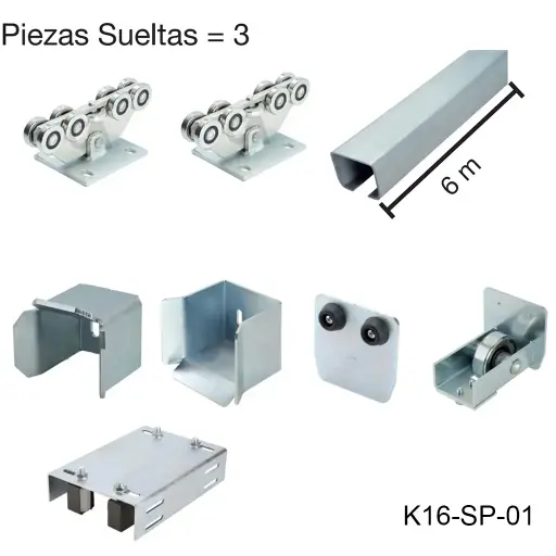 [K16-SP-01] Kit Cantilever Chico para un claro de 3.0m / 4.0m. Incluye 1 riel de 6m. Este Cantilever es para un máximo 600kg y 6.0m ancho, agregando mas Riel.