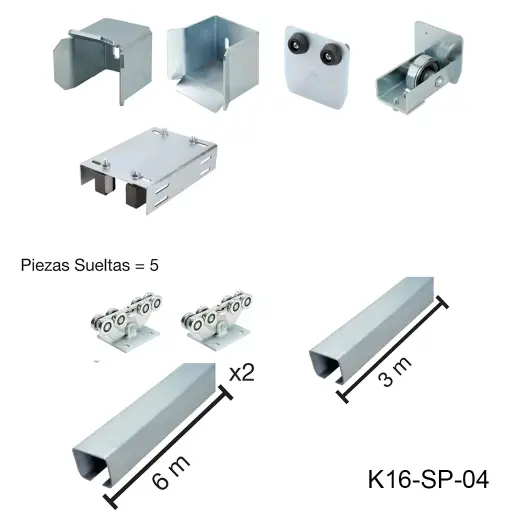 [K16-SP-04] Kit Cantilever Grande para un claro de 10m. Incluye 2 Riel 6.0m y 1 riel 3.0m. Este Cantilever es para un máximo 2000Kg y 21m ancho, agregando mas Riel.
