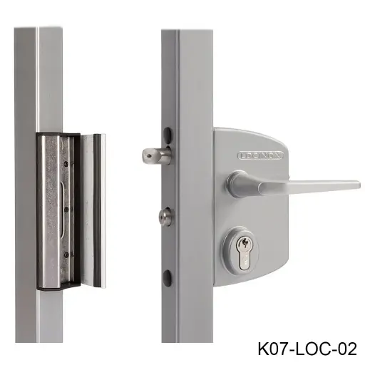 [K07-LOC-02] Kit Cerradura LAKQ4040 U2 para Puerta Abatible, PTR 60mm, incluye: Cilindro, llaves, manija, contra SAKL QF. Loc