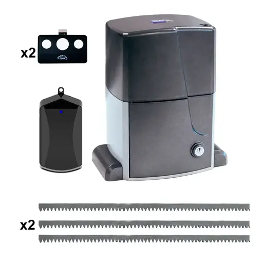 [K02-VDS-04] Kit Cremallera AT PLUS, 2500kg, 220V, 3F, Incluye 6.0m cremallera, Receptor y 2 Controles MD