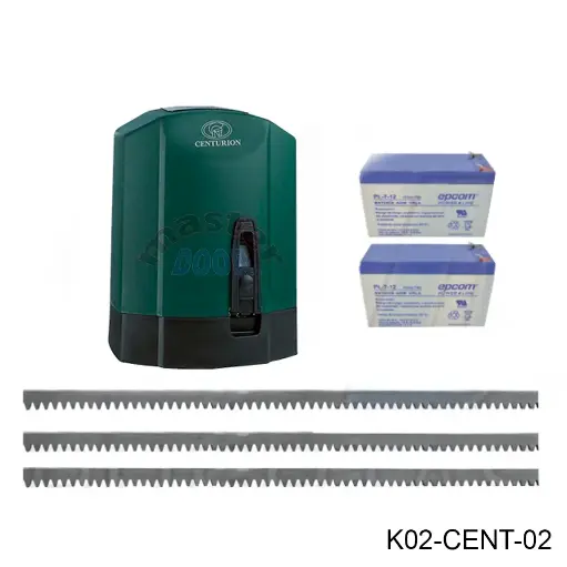 [K02-CENT-02] Kit Cremallera Centurion D10 TURBO, Veloz, Rapido, 24vcd, 220volts 2F, arratre 1000kg, Incluye Bateria de Respaldo, 6m cremallera, Receptor y 2 Control