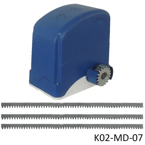 [K02-MD-07] Kit Cremallera Op. DKC-280-DC..........con 6m de Cremallera (127V/12VCD) 300 Kg Arrastre. Incluye Bateria de respaldo