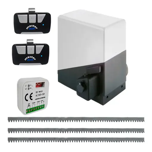[K02-GI-03] Kit Cremallera PASS2500, 2,500kg, 220volt, 3F, Incluye 6m de cremallera y Receptor con 2 controles F433