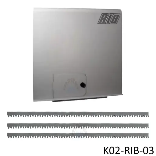 [K02-RIB-03] Kit Cremallera SUPER-8000 FAST 4.0 hp 220V Trif. Cap. de Arrastre 8000K. Con 6m cremallera, 1-Cerebro S1-CRX, Receptor y 2 Controles F433