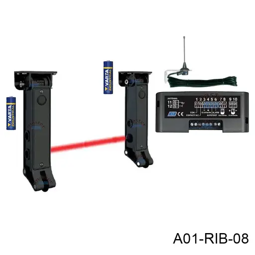 [A01-RIB-08] Kit Fotoceldas NO TOUCH868, Alcance 20m via radio, 10m infrarroja, Inalambricas. Incluye Tarjeta NO TOUCH868, Antena y Pilas. Diseñas para Puertas Ascendentes