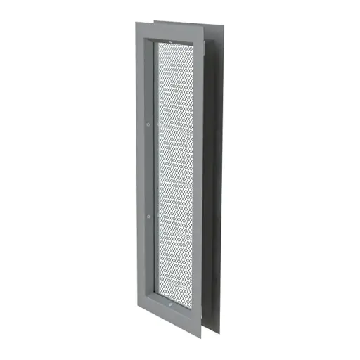 [K13-DOR-05] Kit Mirilla de 15cm x 80cm, Incluye Marco Metalico y Vidrio con Malla Reticular Templado de 6mm
