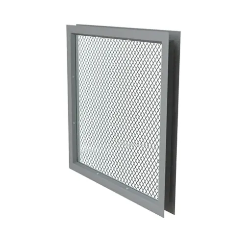 [K13-DOR-04] Kit Mirilla de 30cm x 30cm, Incluye Marco Metalico y Vidrio con Malla Reticular Templado de 6mm